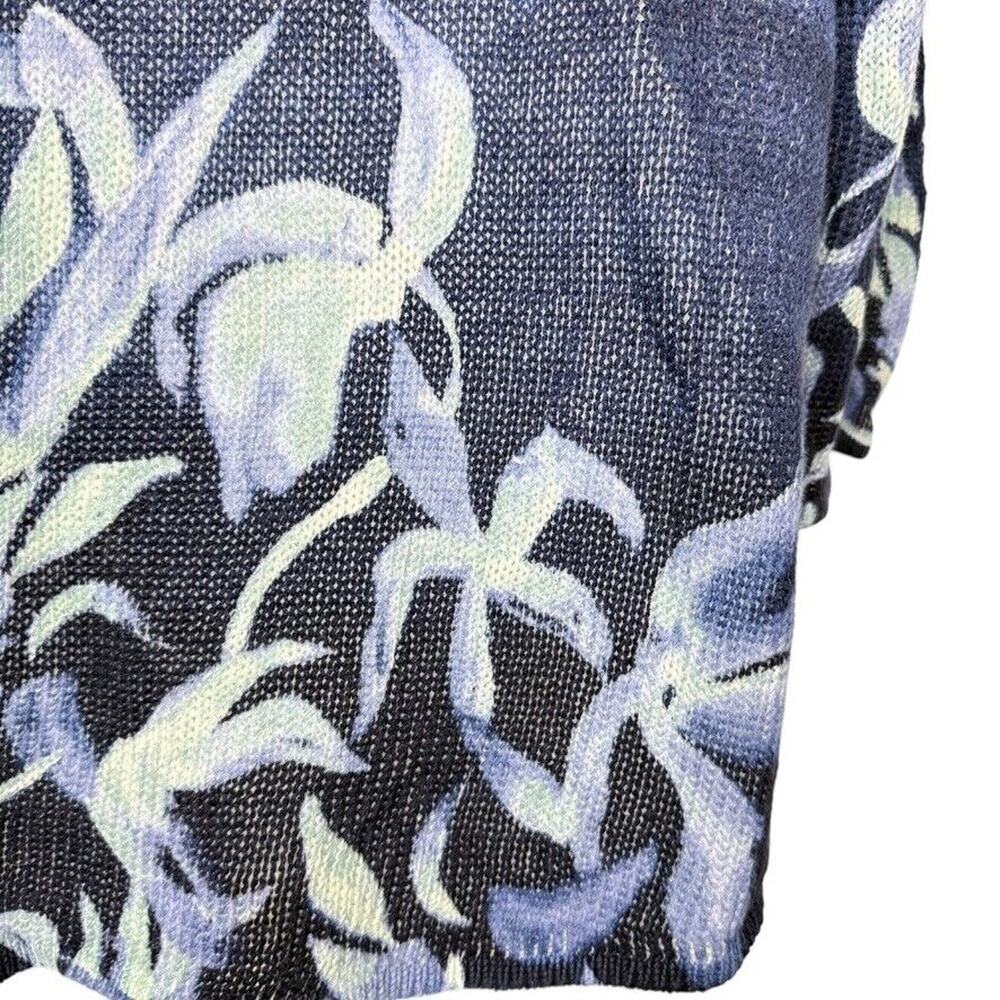 Chico's Blue Floral Print Lightweight Sweater Top - Picture 11 of 15